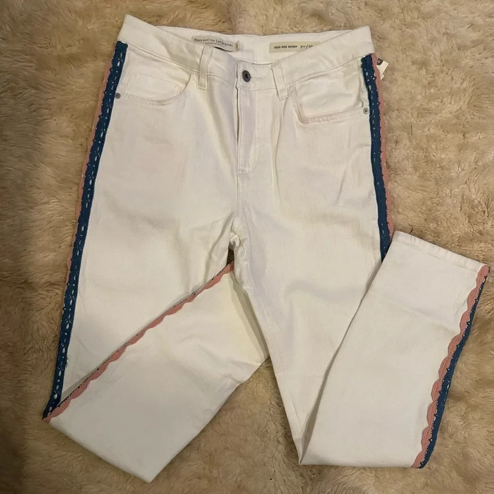 Anthropologie Skinny White Jeans NWT